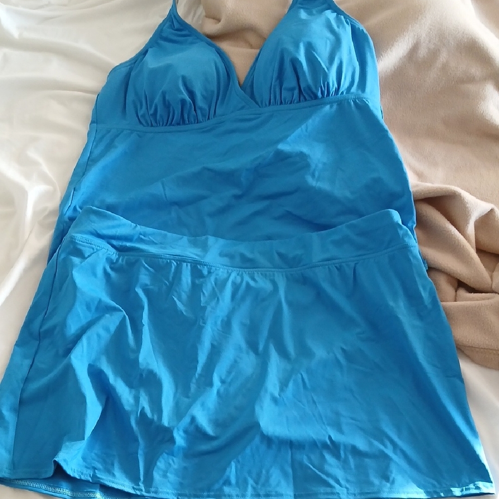 Lands' End Vibrant Blue Swim Dress